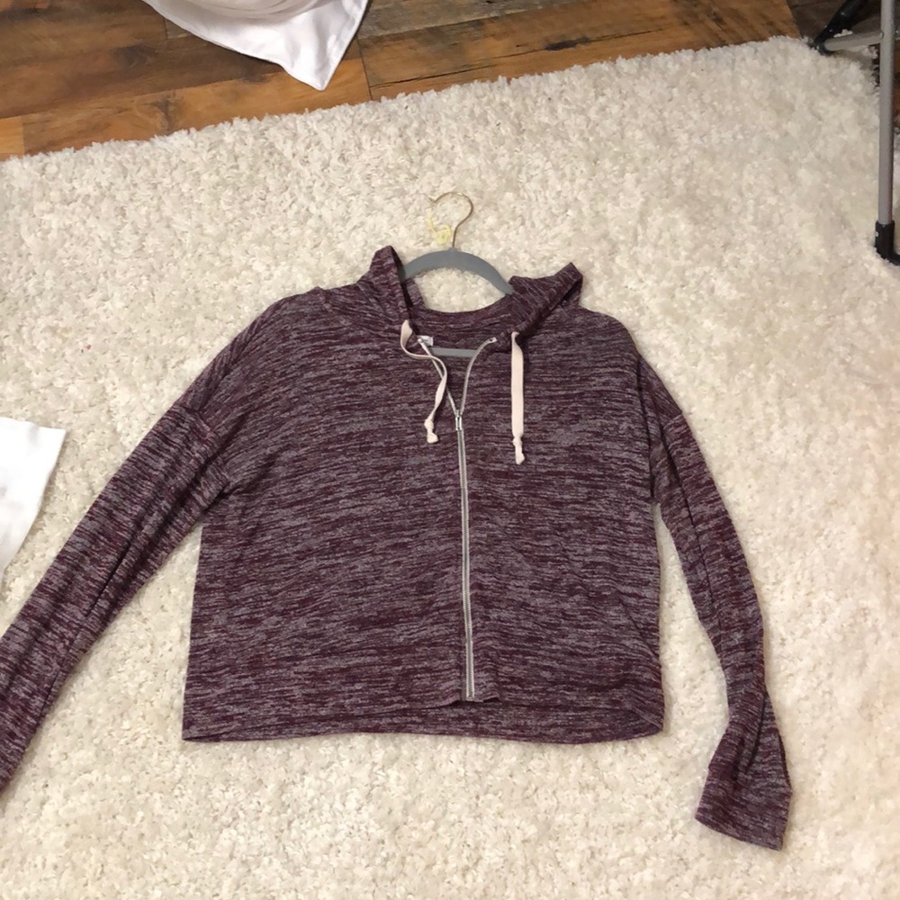 Crop purple zip up jacket